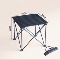 Table de camping pliable robuste en acier au carbone avec sac, table de pique-nique extérieure en alliage enroulable et étanche pour barbecue et randonnée