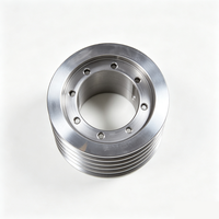 Poulie métallique usinée CNC haute performance, roue à courroie multi-creuses, composants de transmission de précision sur mesure