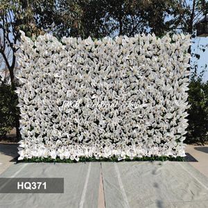 Arreglo floral en arco de tela de seda, pared de flores de rosas de seda artificial blanca para decoración de fondo de boda - Product Image 2