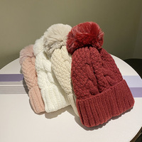 Bonnet tricoté personnalisé avec logo, tendance, en acrylique de haute qualité, chaud pour l'hiver, uni, avec pompon