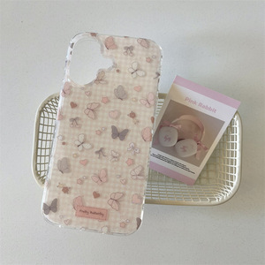 เคสโทรศัพท์ลายสก็อตผีเสื้อวิบวับแบบสองชั้นสำหรับ iPhone 17 Pro Max 16 15 14 รุ่นสปริง เจนเทิล กลิตเตอร์ สำหรับสาวๆ - Product Image 3