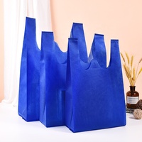 Sac de courses écologique en non-tissé, type gilet, avec découpe en U, personnalisable avec logo, pour supermarché
