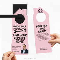 Logo personalizzato porta della stanza segno di casa aperta agenti immobiliari di carta in plastica PVC appendiabiti volantini