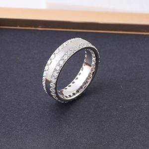 Offre Spéciale moissanite personnalisé anneau hommes cubain 14k blanc or mens 10 carat moissanite anneau - Product Image 3