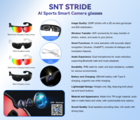 Lunettes de cyclisme 2026 SANVNET SNT STRIDE avec caméra anti-tremblement 8MP, étanches IPX-6, commande vocale, charge rapide Type-C, IA