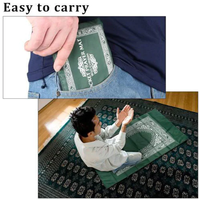 Tapis de prière musulman personnalisable AI-MICH en polyester, portable, tressé, avec pochette de boussole imprimée, pour voyage, maison, promotionnel, nouveauté