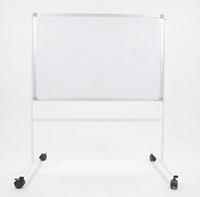 Tableau blanc magnétique double face sans traces, avec cadre épaissi de 1,5 cm, en métal et plastique, sur roulettes, pour enfants