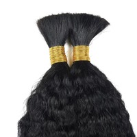 Cheveux humains Kinky Straight en vrac, 100% bruts non traités, Remy brésiliens naturels, pour tresses Kinky Twist, vente en gros