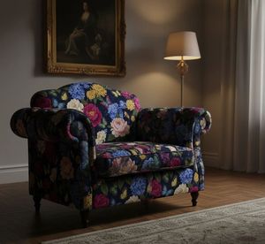 Tissu d'ameublement moderne imprimé floral et papillons au mètre, motif jardin artistique, textile pour canapé, fauteuil et coussins - Product Image 5