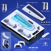 Support de console de jeu avec station de charge rapide pour PS5, base de refroidissement et station d'accueil de charge