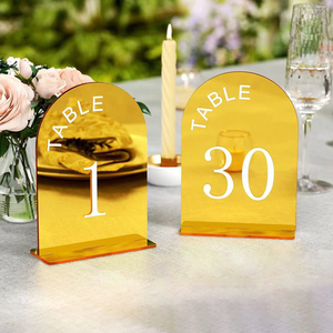 Custom <b>Acrylic</b> Wedding Table Digital Number Plate Printing Transparent <b>Mirror</b> Stand Party Restaurant Activity Design High - Product Image 1