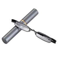 Lunettes de lecture élégantes à monture métallique ultra-fine pour hommes et femmes, lunettes de lecture portables mini presbytie avec étui