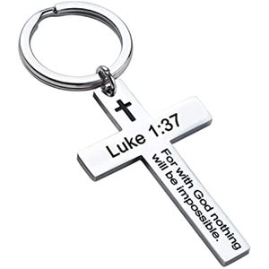 Jésus croix en acier inoxydable verset métal porte-clés prière chrétienne baptême cadeaux religieux porte-clés Mini Bible porte-clés - Product Image 3