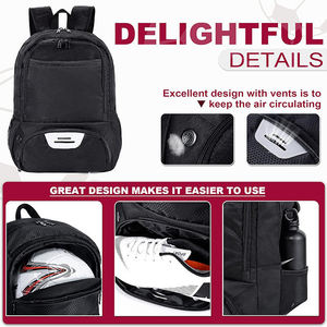 Sac à dos multifonctionnel en polyester personnalisé pour football, basketball, avec compartiment séparé pour chaussures, impression sérigraphique - Product Image 4