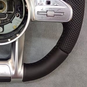 Pour Benz <span class=keywords><strong>AMG</strong></span> <span class=keywords><strong>GTR</strong></span> GT C63 A45 S63 S65 G500 G63 E63 GLE63 GLC63 W205 W222 W213 plein cuir LED <span class=keywords><strong>volant</strong></span> en Fiber de carbone - Product Image 5