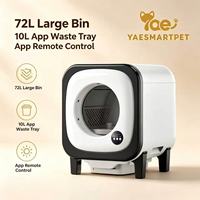 Bac à litière automatique intelligent pour chat avec contrôle par application, caméra intégrée, extracteur d'odeurs, capteurs anti-pincement, grille anti-poussière, capacité 72L