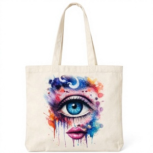 Sac fourre-tout en toile de coton personnalisé OEM/ODM, écologique, réutilisable, grand format, uni, grande capacité, à bas prix - Product Image 1