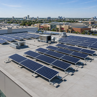 Système de montage solaire pour toit plat anodisé en aluminium 6005-T5+ SUS304, support de panneau PV, installation rapide, garantie 15 ans, 60 m/s