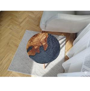 Tables en résine et en bois, fabrication artisanale, qualité supérieure, design unique, bois massif durable et combinaison de résine, parfait pour le salon - Product Image 1