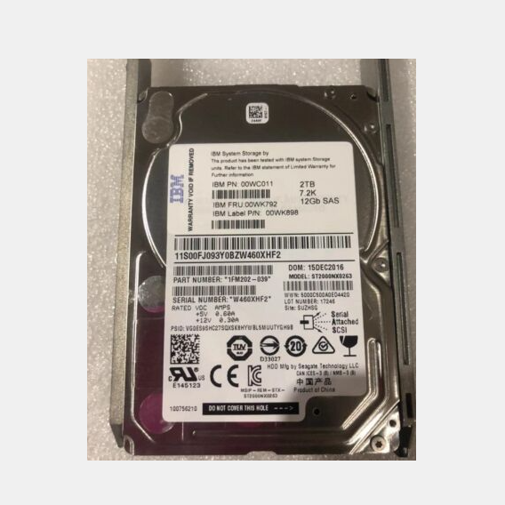 New Original for IBM 00WK792 00WC011 00WK898 2TB 7.2K RPM 12Gbps 2.5" SAS