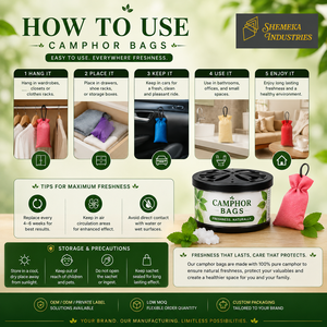 Fabricant de désodorisants pour voiture en sachet de camphre personnalisé, OEM, marque privée, parfum pour véhicule avec emballage en boîte imprimée - Product Image 3