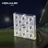 Lentille optique LED personnalisée HONJU pour PC, IP65, angle de faisceau de 20 degrés, garantie de 2 ans pour éclairage public et projecteurs