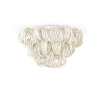 Lustre en bois perlé de style farmhouse, moderne, salon, bohème, coquille de noix de coco