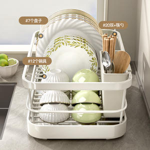 Organizador de Platos para Cocina con Bandeja de Drenaje, Almacenamiento Cuadrado Dividido para Uso en Encimeras de Fregadero - Product Image 2