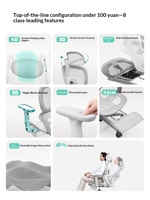 Chaise de bureau ergonomique blanche moderne à dossier haut en maille avec appui-tête et soutien lombaire réglables pour le bureau à domicile
