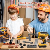Juego de Herramientas de Juguete para Niños EPT, Kit de Construcción de Juego de Imitación, Caja de Herramientas con Taladro Electrónico, Martillo, Destornillador y Llave Inglesa