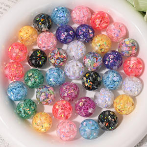 Wholesale 16mm Round Acrylic Colored Sequin Straight-hole Beads <b>DIY</b> Mobile Phone Chain Pendant Pen <b>Accessories</b> - Product Image 2
