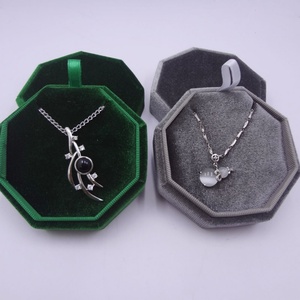 Octagon Velvet Jewelry <b>Ring</b> Necklace <b>Box</b> Premium Gorgeous Vintage Gift <b>Box</b> with Detachable Buckle Lid Minimal Luxury Jewelry <b>Box</b> - Product Image 3