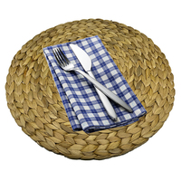 Tapis de rangement rond décoratif en jacinthe d'eau naturelle tissé à la main pour fruits et aliments