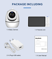 Caméra Wifi 720P avec vision nocturne, moniteur bébé avec audio bidirectionnel, panoramique/inclinaison, sirène intégrée, stockage cloud sans fil, moniteur bébé