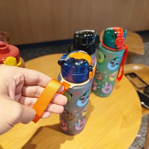Cartoon Donut Plastic Water Bottle 700ml With Strap Bpa Free For Child School Use - Product Image 4