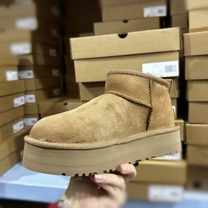 Mini Stivaletti da Neve Invernali da Donna con Pelliccia di Montone a Tinta Unita Fondo Spesso Traspiranti Stesso Design <span class=keywords><strong>Stivali</strong></span> da Neve UCCG-Home - Product Image 3