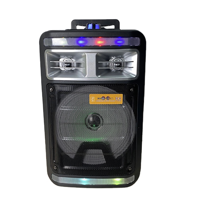 Modern Style 8-Inch Portable RGB LED Wireless Speaker Auxiliary FM TWS USB Outdoor Karaoke Parties Mini Plastic Cabinet
