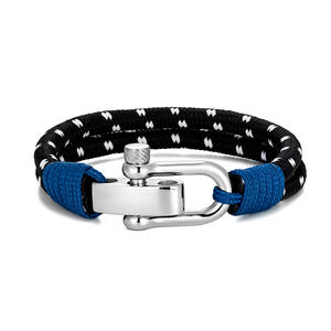 El diseño de grillete más Popular, joyería de vela de acero inoxidable, pulsera trenzada de cuerda de nailon de Milán para hombres y mujeres, pulsera náutica - Product Image 5