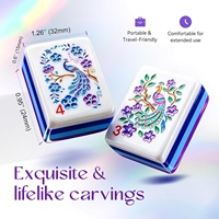 2027 Ensemble de Mahjong américain à manier à la main, tuiles en acrylique de qualité supérieure, ensemble complet pour 4 joueurs, jeu de Mahjong occidental pour la maison