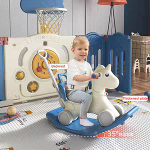 Jeu de <span class=keywords><strong>parc</strong></span> <span class=keywords><strong>pliable</strong></span> pour enfants Sécurité intérieure Barrière de jeu pour <span class=keywords><strong>bébé</strong></span> Balançoire à cheval à bascule Jouet écologique en plastique PE pour enfants Intérieur bon marché - Product Image 3