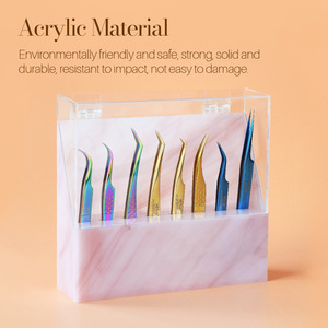 8 Hole Acrylic Eyelash Curler Tweezers Storage Rack Dust Proof Lash Extension Display Stand - Product Image 4