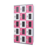 Armadietto Metallico SoungPieng Easy Clean a 18 Ante, 6 Ripiani, Chiusura Automatica, Sicurezza Multi-Lock, Armadio Modulare in Acciaio
