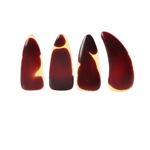 Faux ongles professionnels en résine à coller avec colle, 8 pièces, longueur moyenne, motif uni, pour la pratique du guzheng - Product Image 4