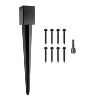 Base de support de poteau en métal de 36*4*4 pouces tige de support d'ancres de garde-corps réglable pour boîte aux lettres rampe de pont noir