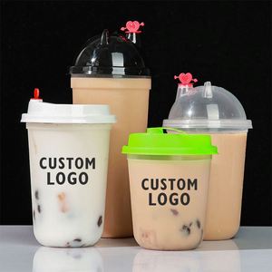 Gobelets en plastique de haute qualité jetables, transparents givrés, personnalisables avec logo, moulés par injection PP, en forme de U, en promotion - Product Image 2