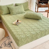 Couvre-lit en molleton de lait épaissi d'automne et d'hiver avec housse de matelas de protection en gros de techniques tissées