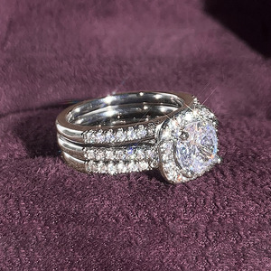 Set di Tre Anelli Geometrici Quadrati per Donne, Elegante Gioielleria da Matrimonio alla Moda - Product Image 6