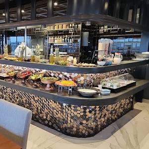 بوفيه فندقي أفكار تصميم على شكل حرف L صالة مطعم تجارية عصرية فريدة من نوعها - Product Image 1