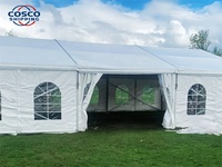 Tente de mariage de luxe blanche grande et imperméable en PVC, facile à assembler, pour la restauration, avec tables et chaises incluses