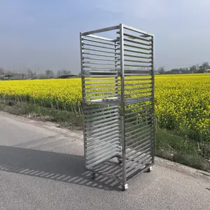 Roestvrijstalen Tray Trolley Voor Bakkerijmachines Brood Display Bakkoelrek